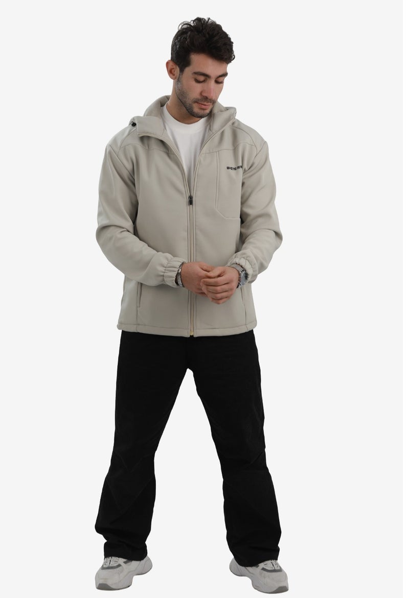 White Rabbit Men’s Softshell Water-Resistant Jacket – Full Zip Hooded Design - Image 5